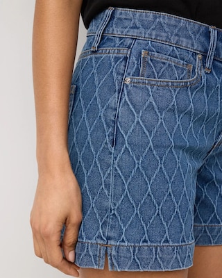 Quilted Mid Rise Denim Short click to view larger image.