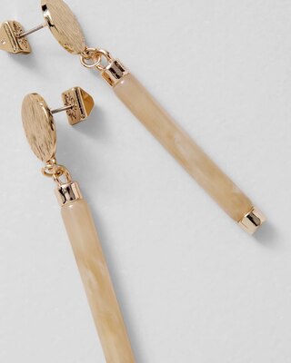 Goldtone Faux Horn Linear Earrings