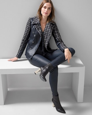 High-Rise Coated Skinny Jeans click to view larger image.