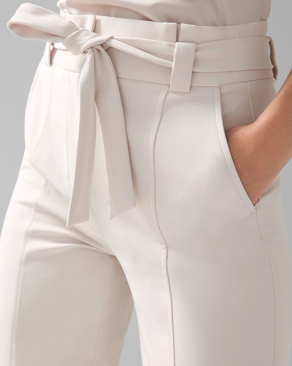 Curvy Paper Bag Waist Tapered Pant