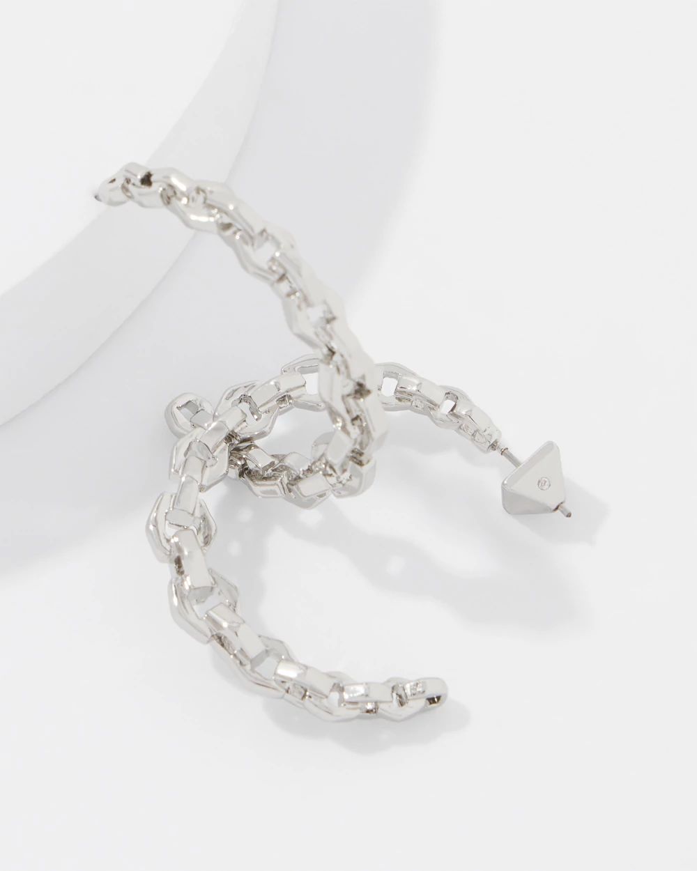 Geometric Links Hoop Earrings click to view larger image.