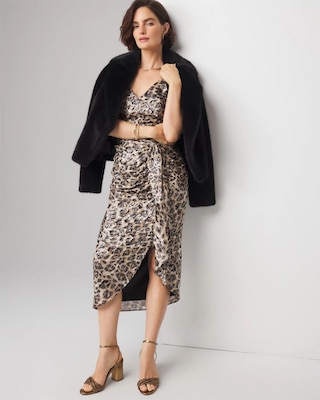Leopard Print Faux Wrap Dress click to view larger image.