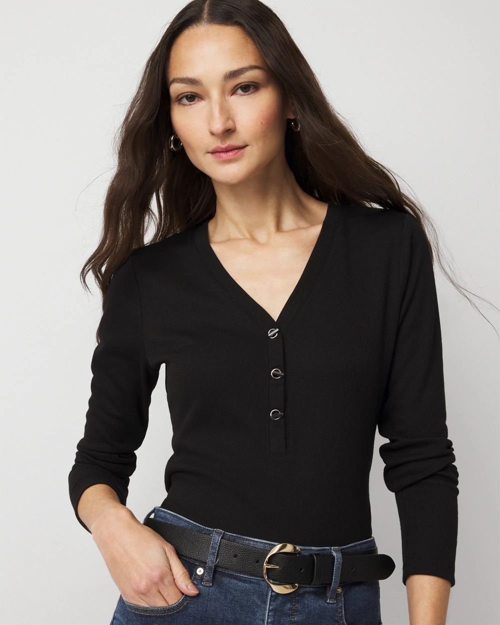 Turnlock Long Sleeve Henley Tee