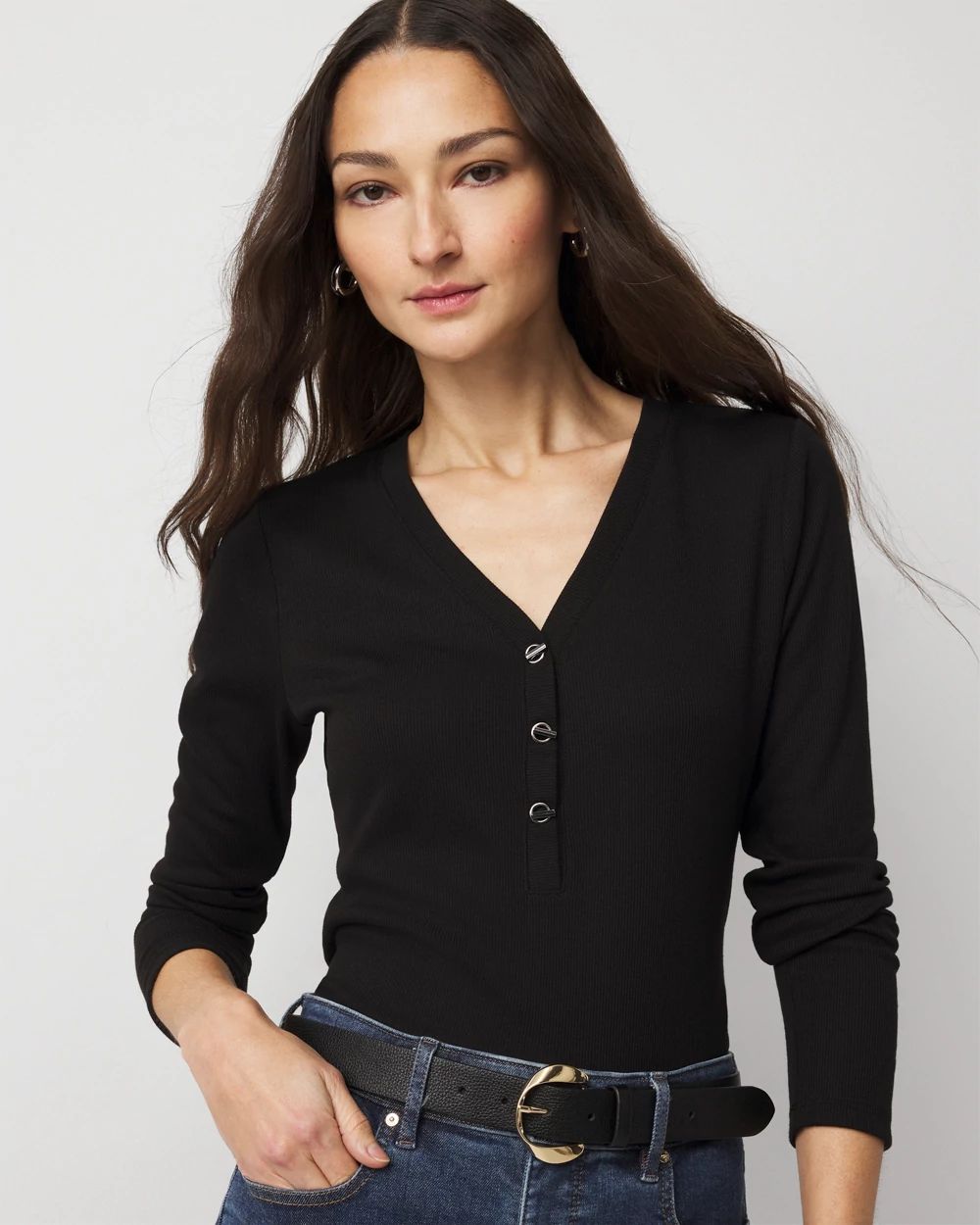 Turnlock Long Sleeve Henley Tee