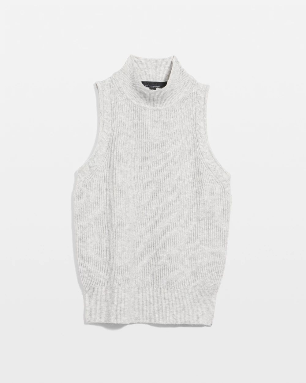 Cable Stitch Mockneck Sweater Tank click to view larger image.