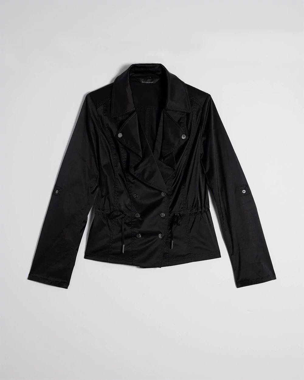 Drape-Front Moto Jacket