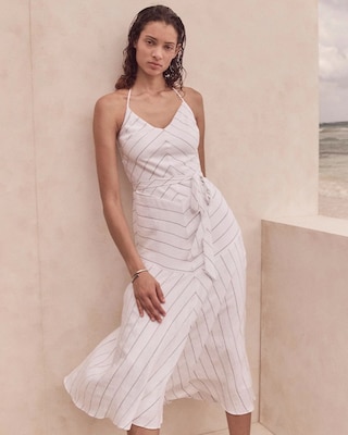 Tie-Waist Halter Dress