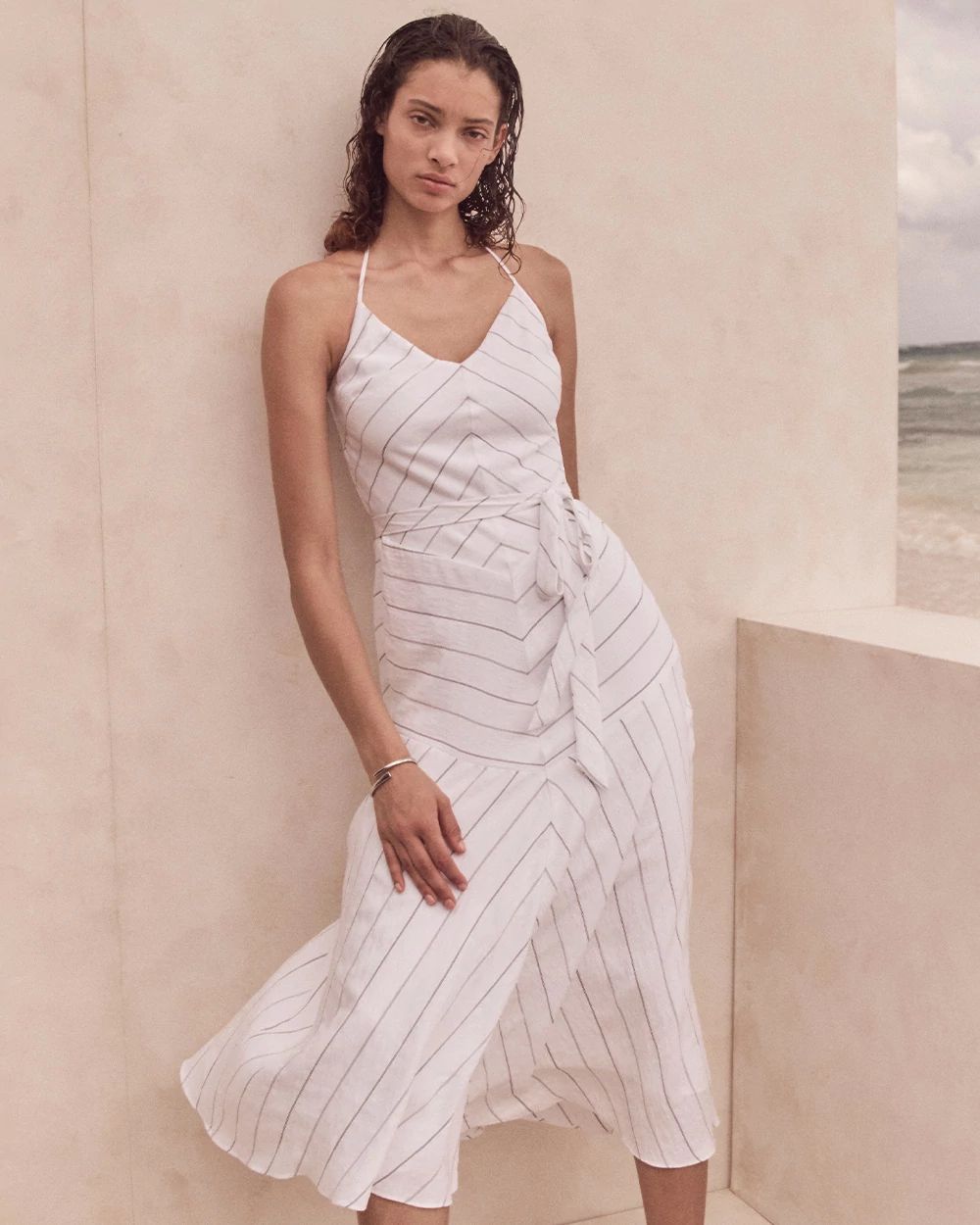 Tie-Waist Halter Dress
