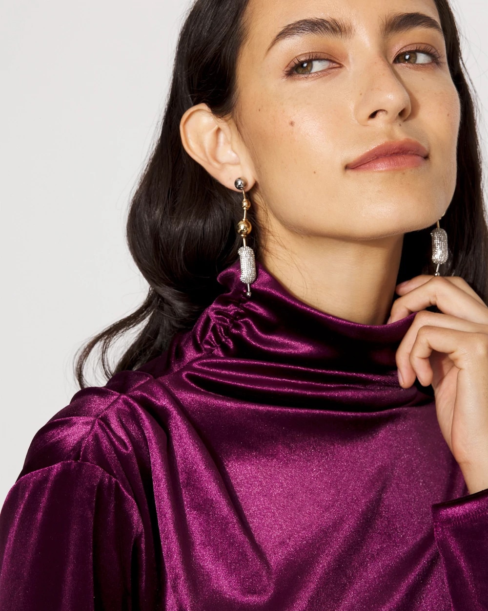 WHBM FORME™ Long Sleeve Velvet Top