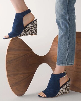 Open-Toe Espadrilles Wedge Heels