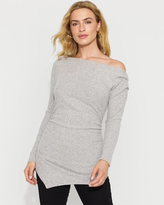 Asymmetrical Rib Snit Top