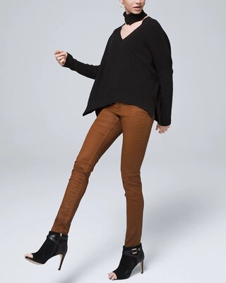 High-Rise Coated Skinny Jeans