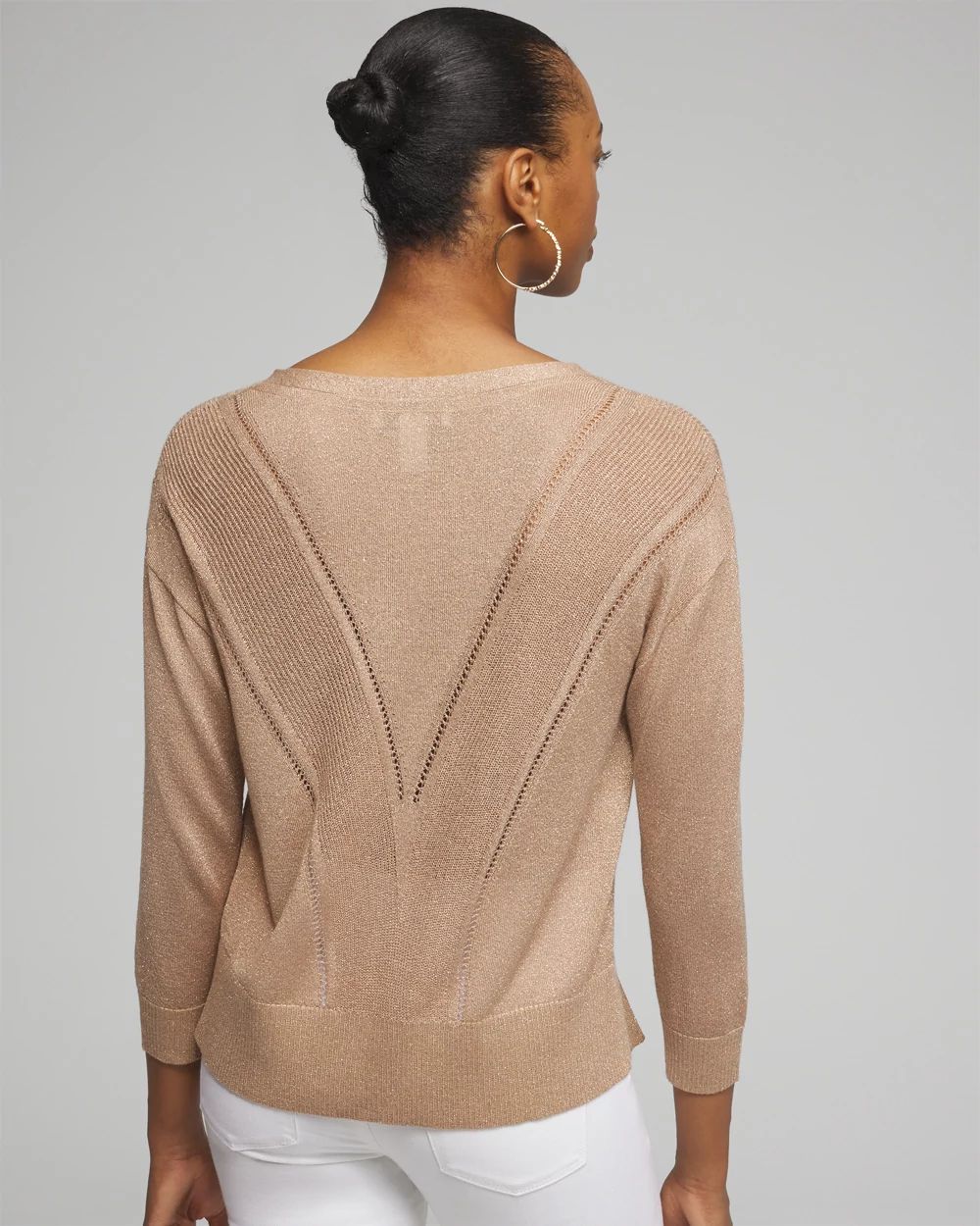 Outlet WHBM V-Neck Palm Pullover click to view larger image.