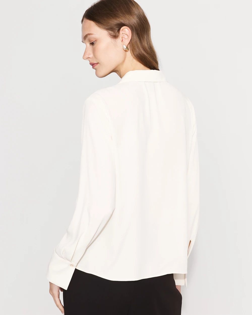 Tie-Detail Crepe Blouse