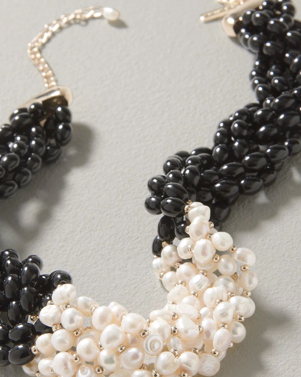 Woven pearl necklace sale