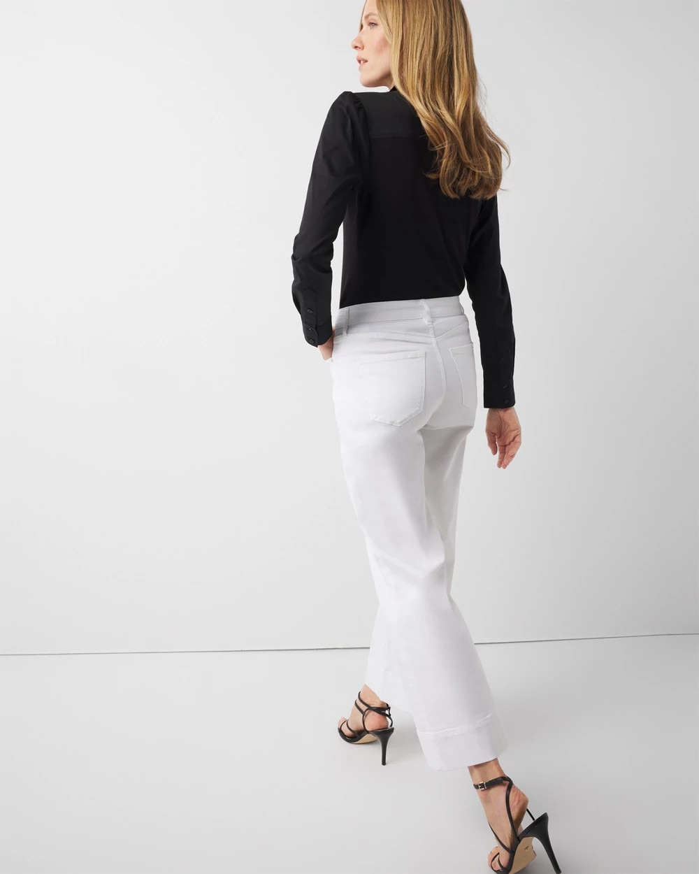 Petite High-Rise Wide Leg Cropped Jeans