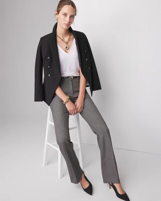 WHBM® Ines Slim Bootcut Checkered Pant click to view larger image.