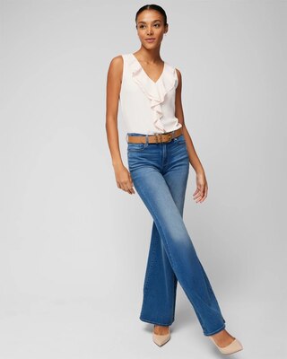 Sleeveless Ruffle Front Shell