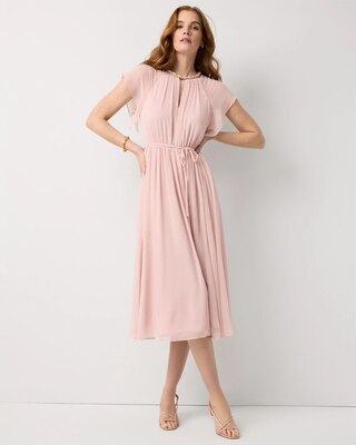 Chain + Keyhole Detail Midi Dress