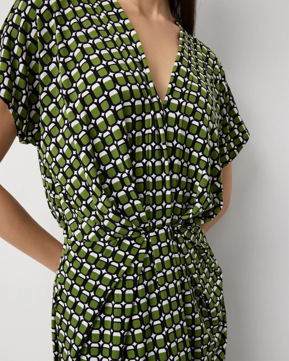 Matte-Jersey Pleated Dress