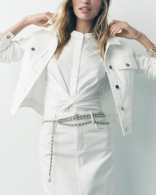 Stretch Poplin Twist Front Shell click to view larger image.