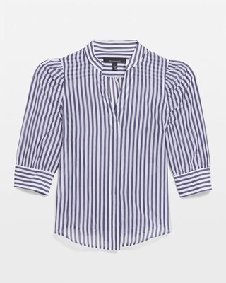 Pinstripe Silk Blend Top
