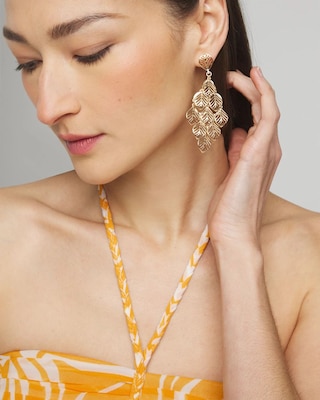 Gold Leaf Statement Earrings