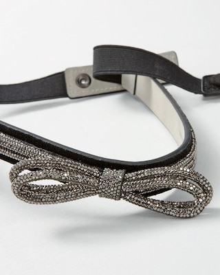 Hematite Bow Stretch Belt
