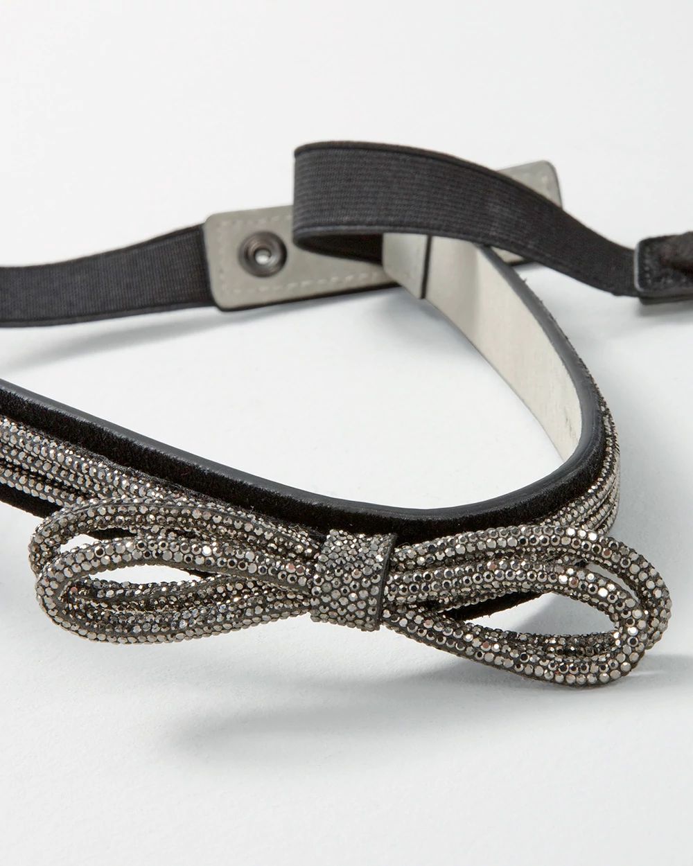 Hematite Bow Stretch Belt