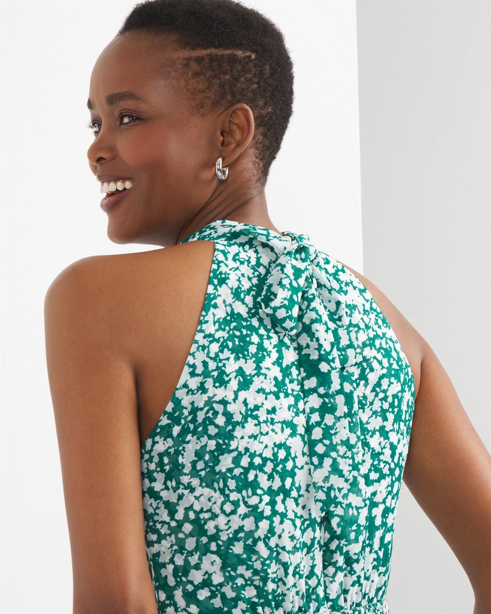 Ruffle Halter Midi Dress