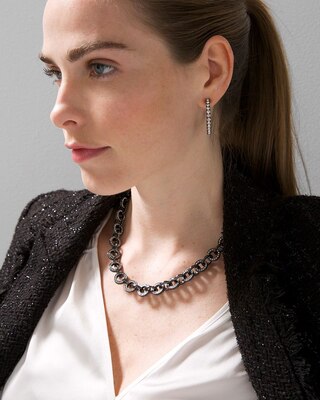 Hematite Pavé Link Necklace