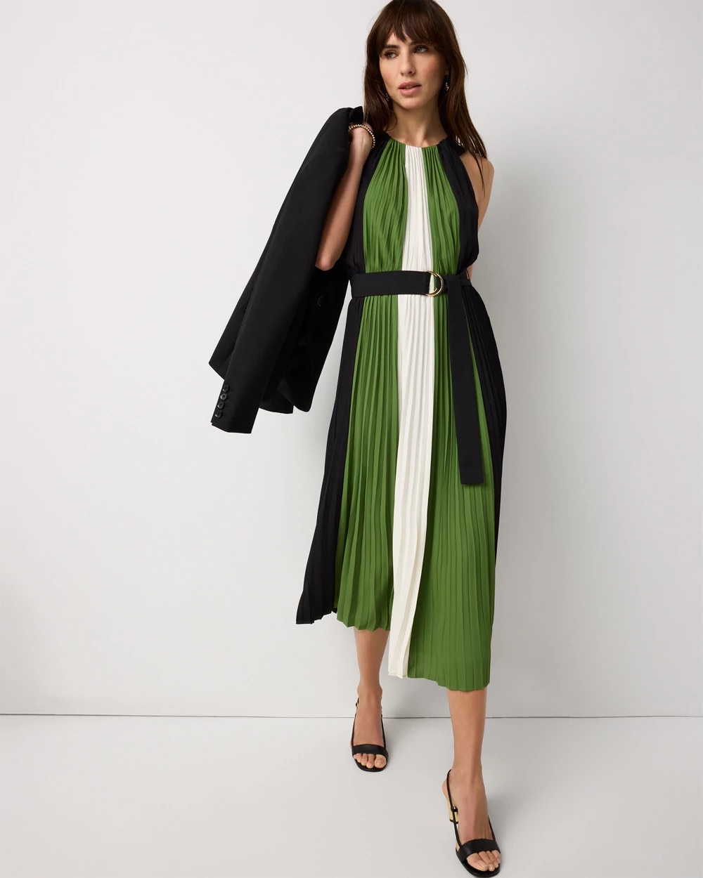 Pleated Halter Maxi Dress