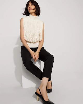 Fringe Mockneck Sweater Vest click to view larger image.