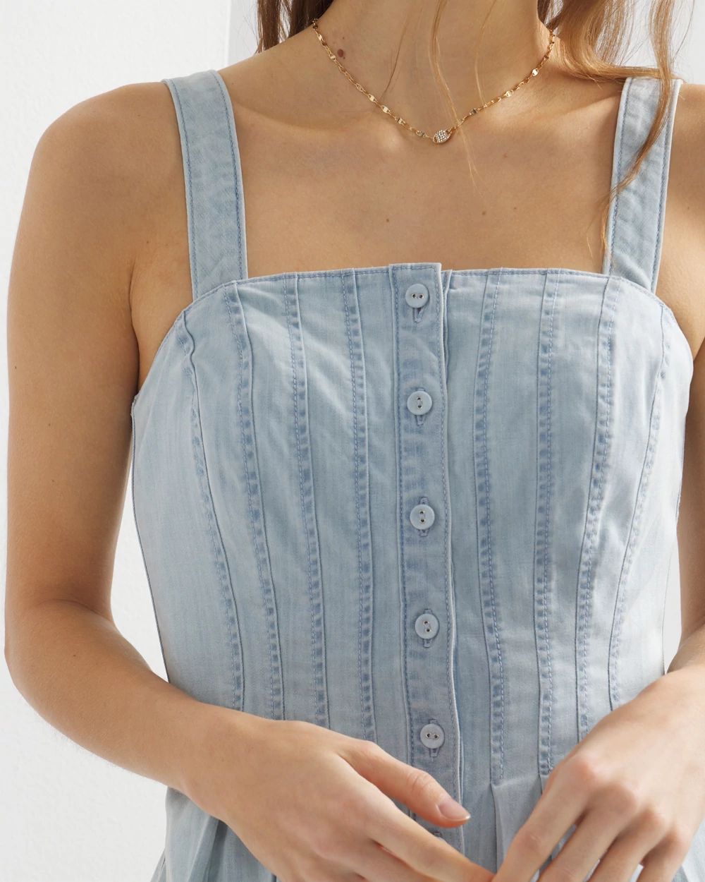 Denim Peplum Top