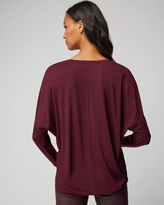 Woven Front Long Sleeve Tee