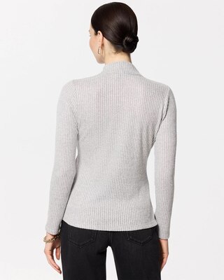 Ribbed Mockneck Long Sleeve Top click to view larger image.