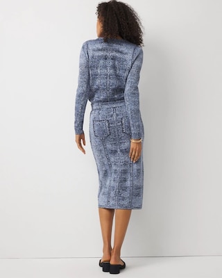 Denim Print Sweater Skirt click to view larger image.