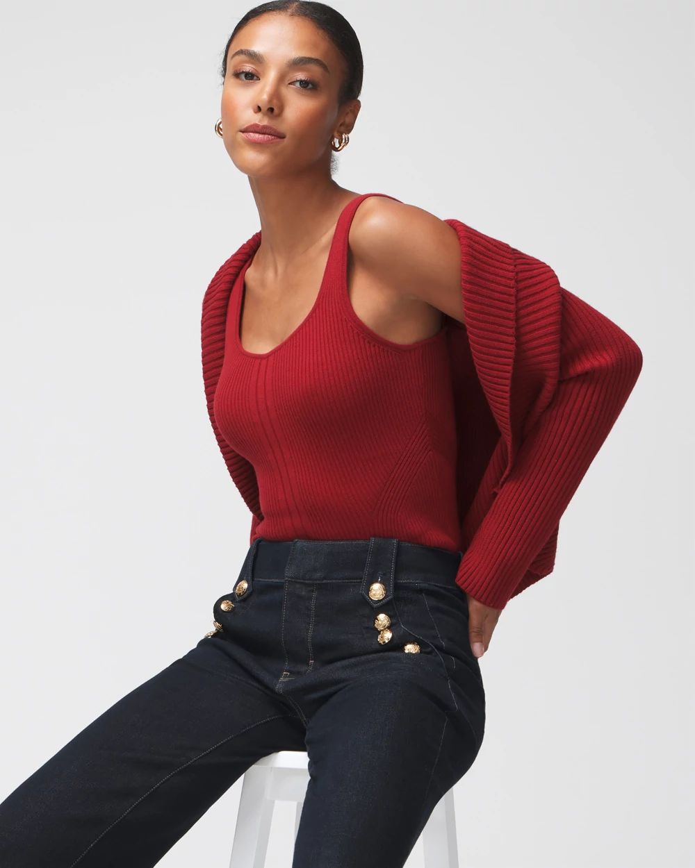 Cashmere Blend Rib Tank