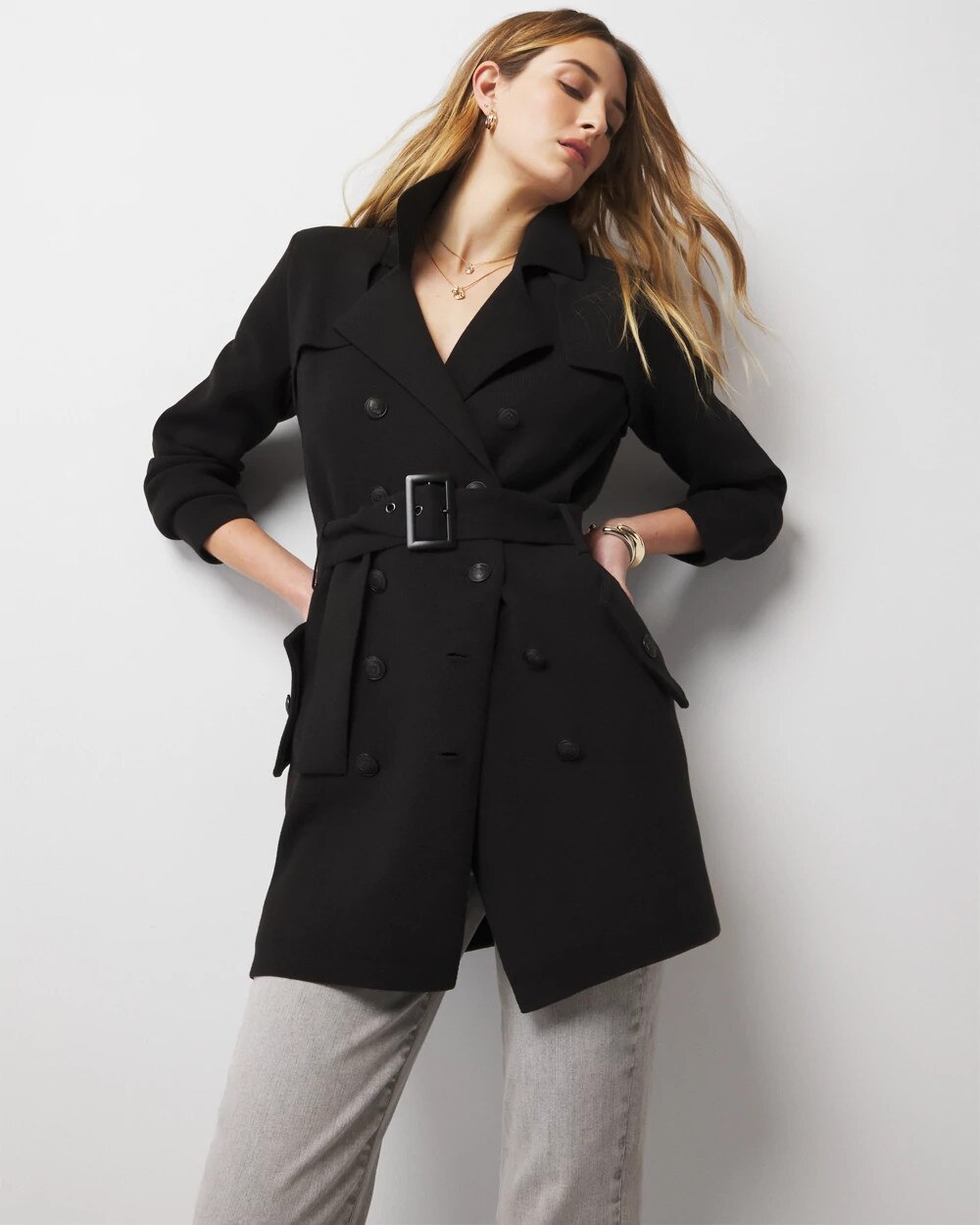 Sweater Trench Coat - image 2
