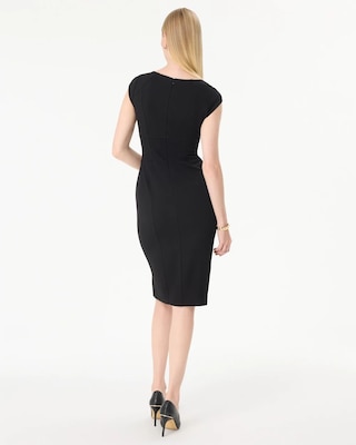 Colorblock Crew Neck Sheath Dress click to view larger image.