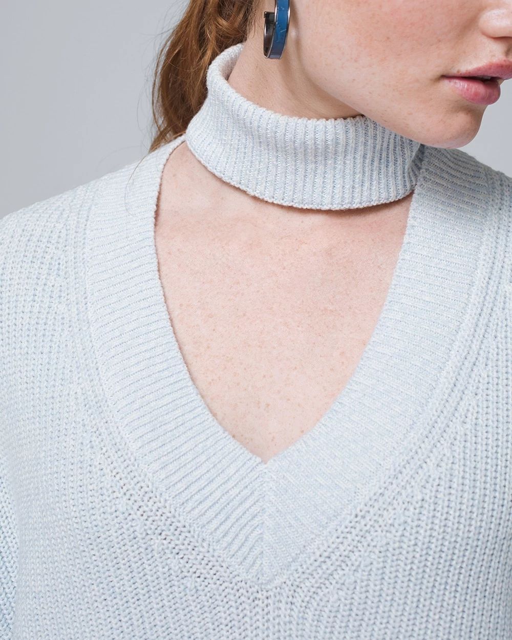 Petite Pullover Sweater with Removable Choker