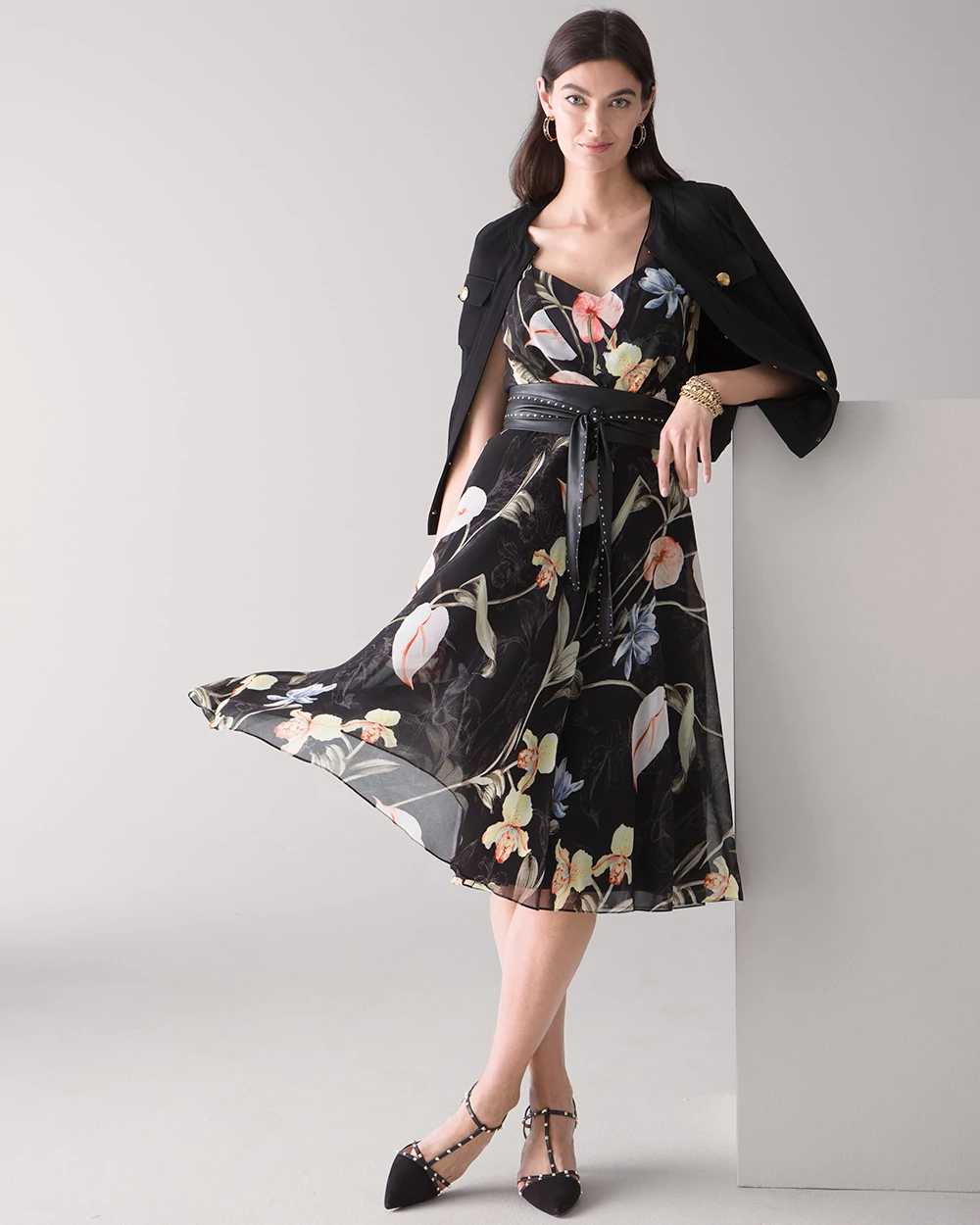 White house black top market floral dress