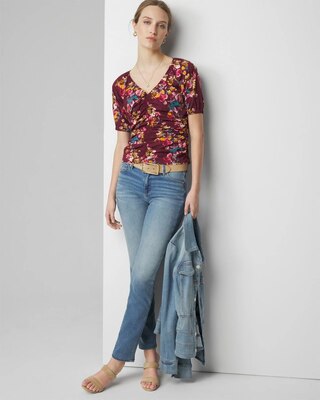 Ruched Front Poplin Top click to view larger image.