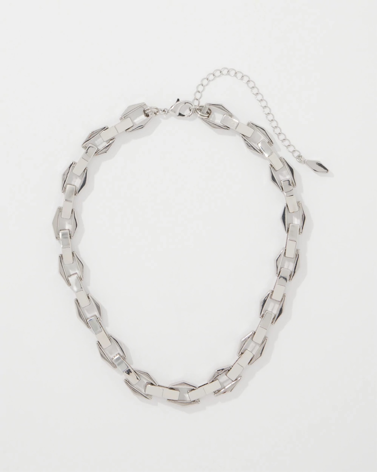 White House Black Market Geometric Links Necklace |  In Silver