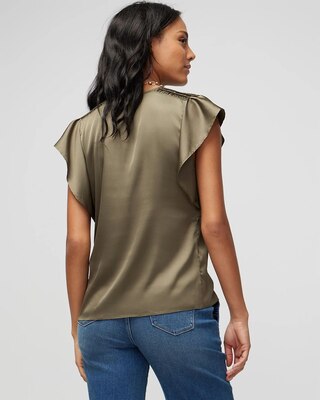 Flutter-Sleeve V-Neck Top