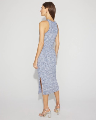 Space-Dye Ribbed Midi Dress with Lurex click to view larger image.