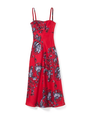 Strapless Linen Midi Dress