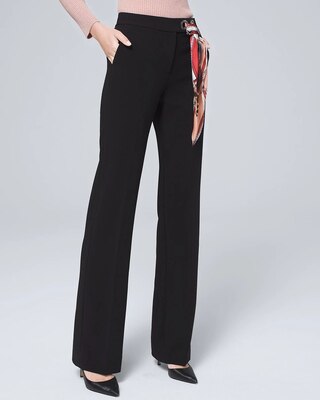 Scarf-Belt Wide-Leg Pants