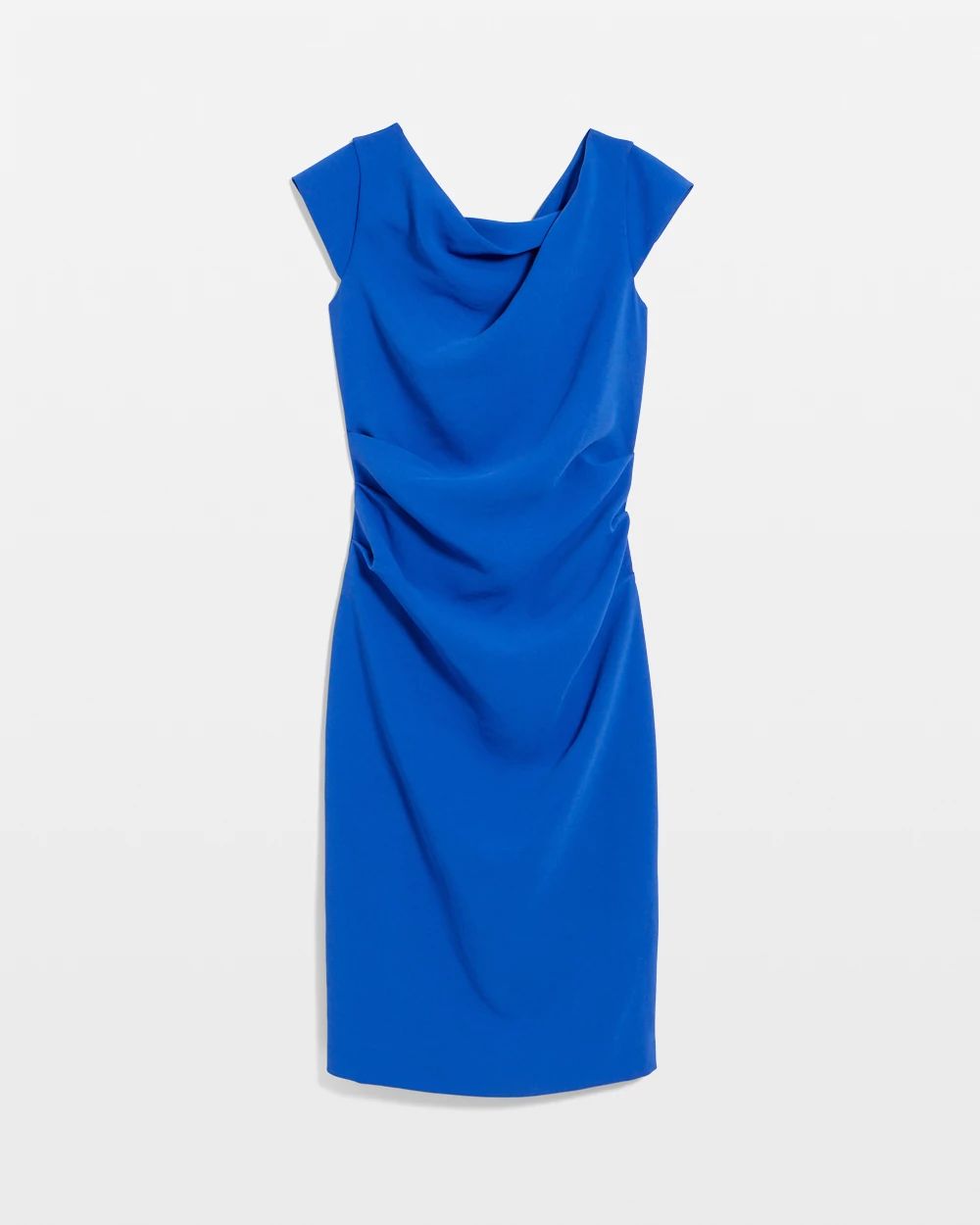 Petite Cap Sleeve Draped Sheath Dress