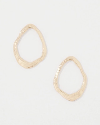 Gold Sculptural Hoop Earrings click to view larger image.